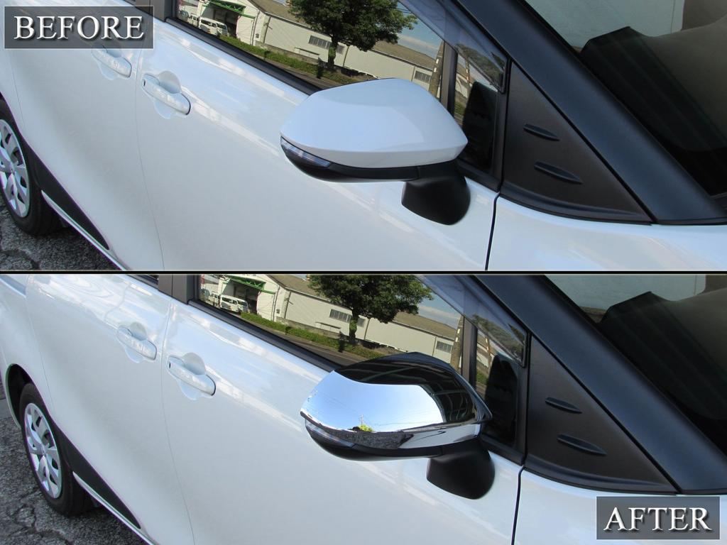 BRIGHTZ Chrome Door Mirror for Toyota Sienta and 175 and NCP175G NHP and 21702 Covers, T-Type, 170, 172, (MIR-SID-072), NSP170G, NSP172G, NHP170G,