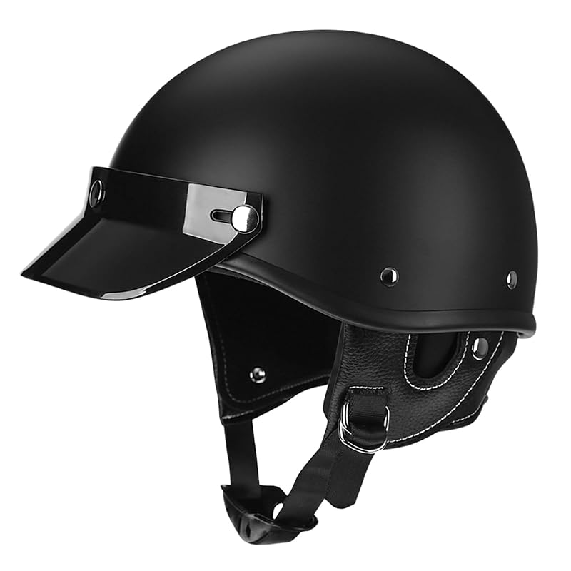 Woljay Half Cap Helmet Bicycle Jet Cruiser Scooter for Adult Men Women DOT Approve (M,Matte Black)