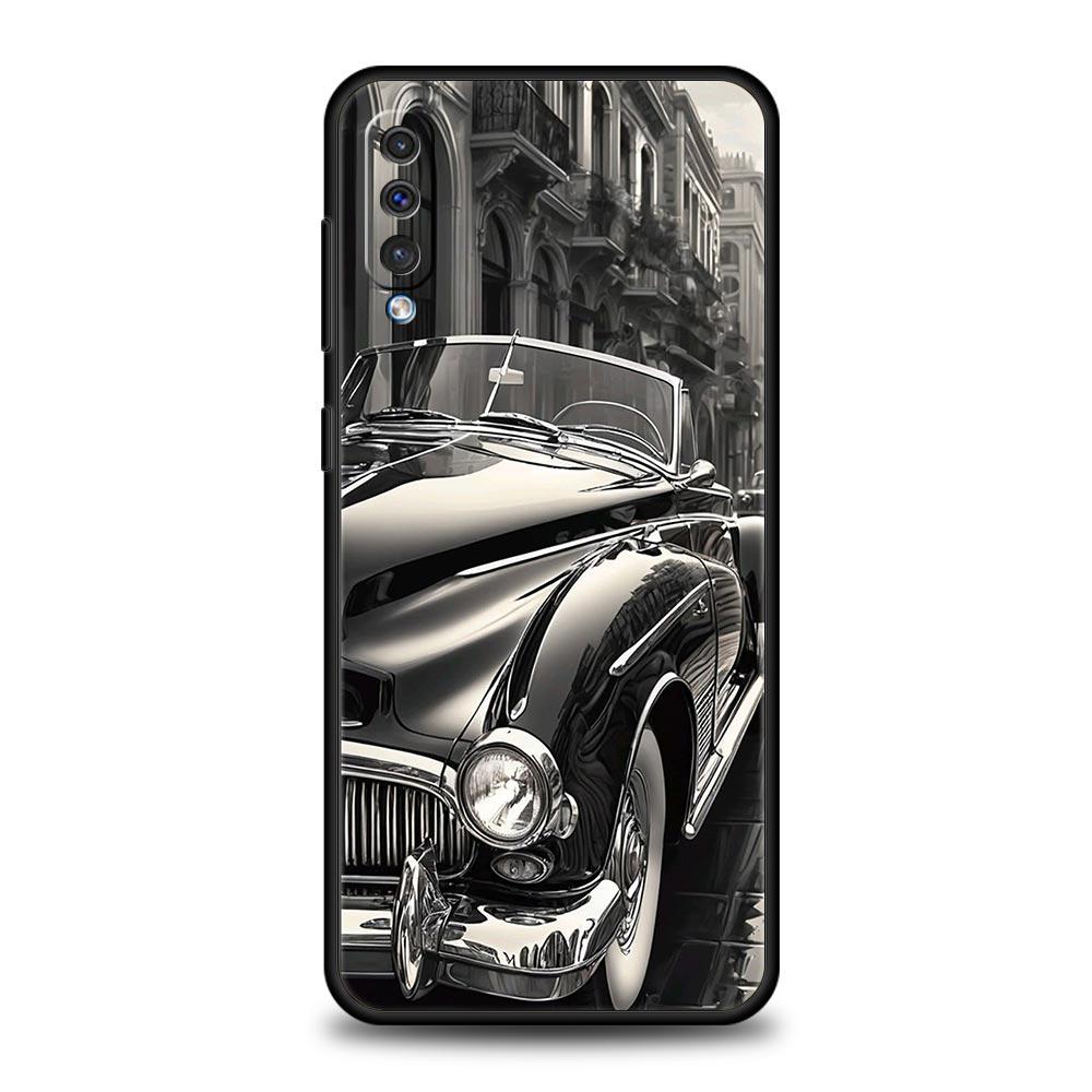 Black White Car Phone Case For Samsung A56 A36 A26 A54 A52 A24 A14 A50 A72 A70 A40 A06 A12 A22 A34 A42 A32 A04s A16 5G Cover