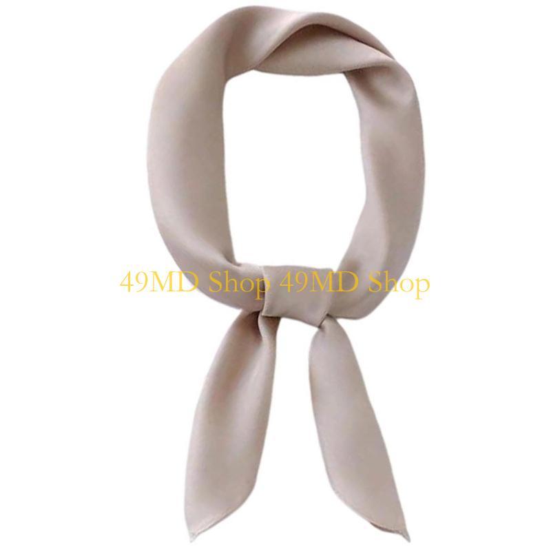 49MD Fashionable Faux Silk Scarf Lustrous Handkerchief for Formal Leisure Activity Color Bandana for Various Occasion