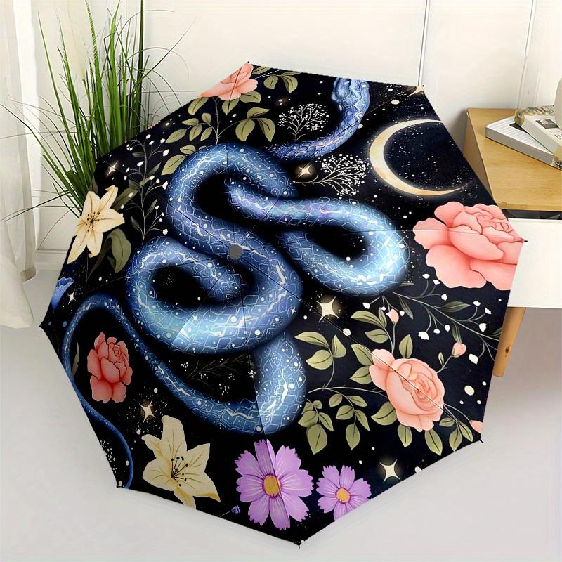 

1pc Enchanted Night Snake Garden Umbrella with Plastic Handle,Suitable for All Seasons Home Travel Outdoor UmbrellaM1329