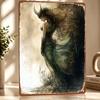 Dark Fantasy Woman Personalized D Textured Metal Poster Wall Art Vintage Tin Signs for Modern Home Decoration Luxury Room Decor
