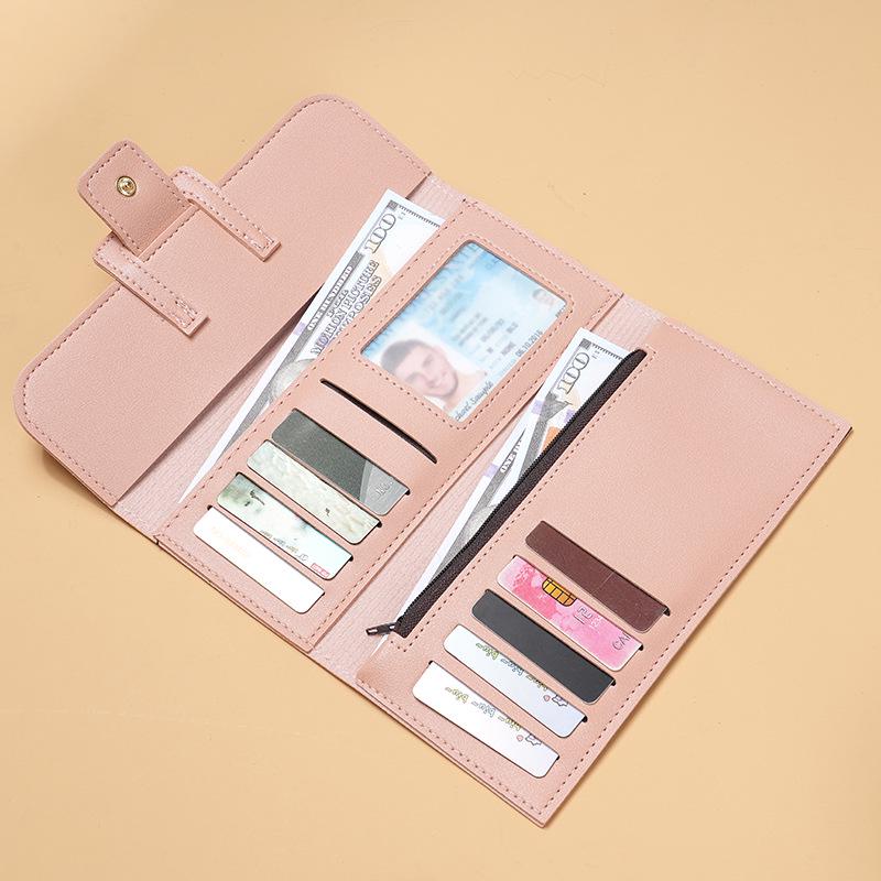 Korean Style Women's Tri-Fold Leather Wallet with Coin Pocket - Fresh, Multifunctional Fashion Accessory.