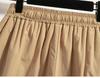 Women's Khaki Wide-Leg A-Line Shorts - Summer 2025 Collection, Loose Fit, Lightweight, Large Size, Five-Point Length
