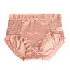 Women's Summer Sexy Lace Ice Silk Satin Tummy Lift Traceless Mid Waist Panties