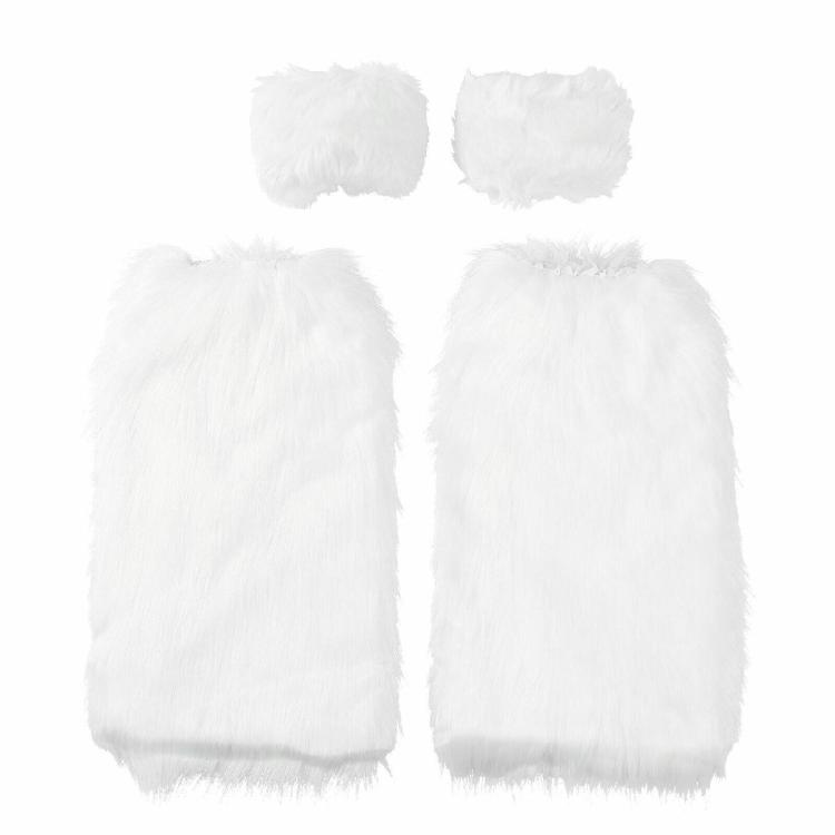 Womens Faux Furs Leg Warmers Wrist Cuffs Boot Covers Furry Boot Cuff Wrist Bands