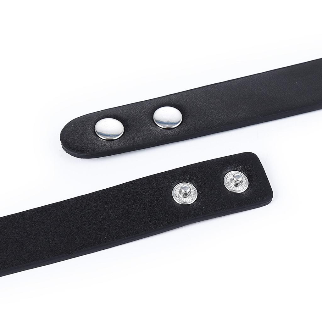 BDSM Random Shot Black Bondage Collar Neck Sleeve Adjustable Leather Necklace Tow Rope Erotic Sex Games Chastity Sex Toys