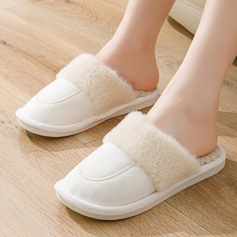 

Зимние теплые флисовые тапочки для мужчин и женщин, нескользящие, с мягкой подошвой для дома, уютная домашняя обувь 36-37