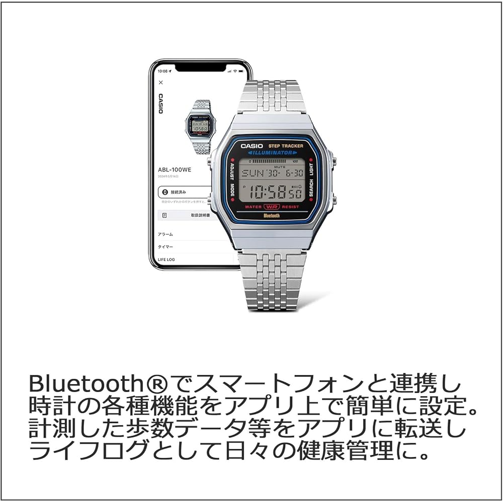 Casio Kollektion Uhr, Bluetooth, Herren, Silber, ABL-100WE-1AJF, Authentisches Japanisches Produkt