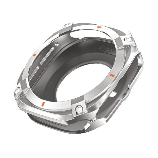 Watch Protective Case for Galaxy Watch Ultra 47mm Shockproof Rugged Zinc Alloy Protector Bezel with Back Cover Square Watch Bumper Cover Shell