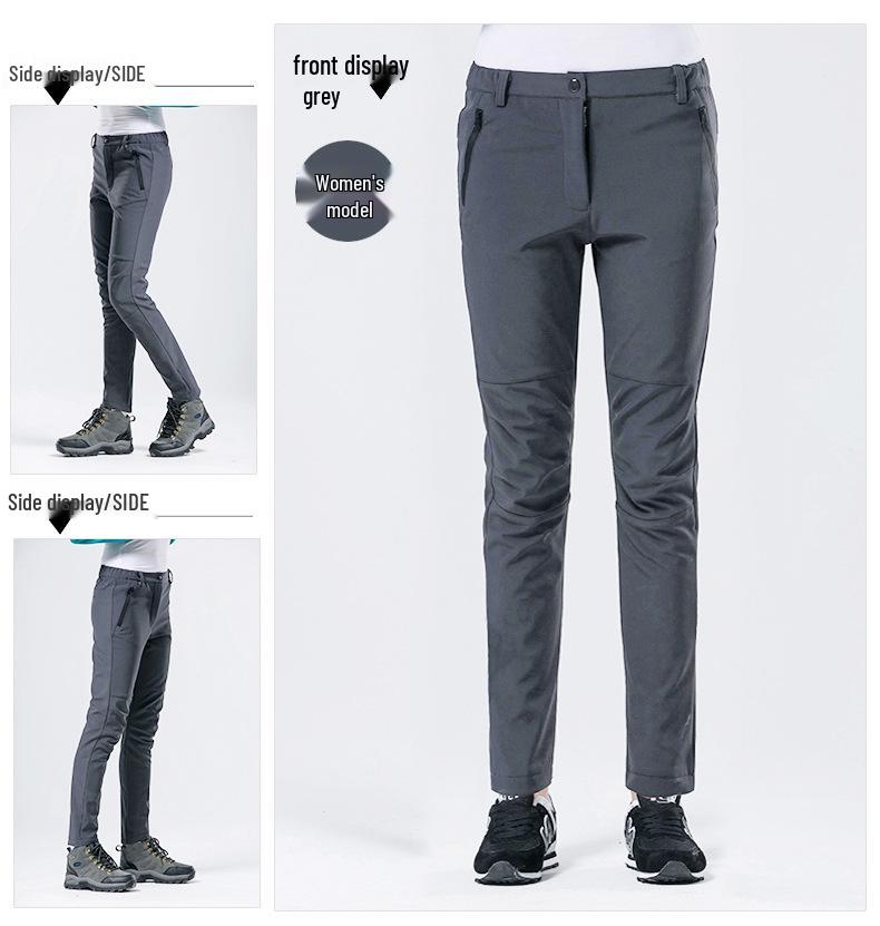 Windproof & Waterproof Outdoor Softshell Pants for Men & Women - Fleece-Lined for Hiking, Skiing & Mountaineering