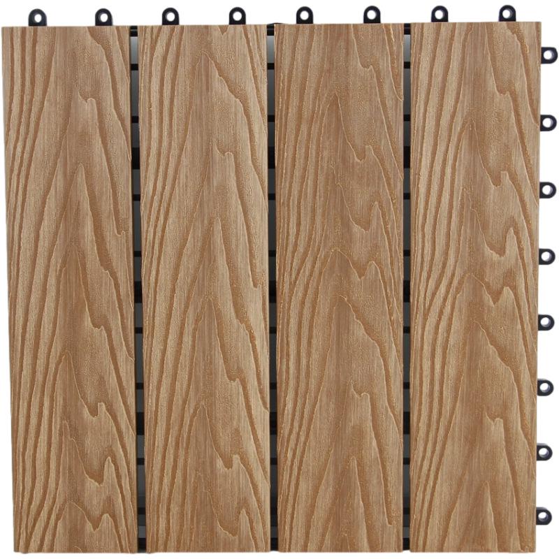 

Наружный водонепроницаемый пластиковый коврик для пола под дерево - Антикоррозийный, самонастилающийся для террасы, балкона, двора или сада Natural Wood 3D Wood Grain