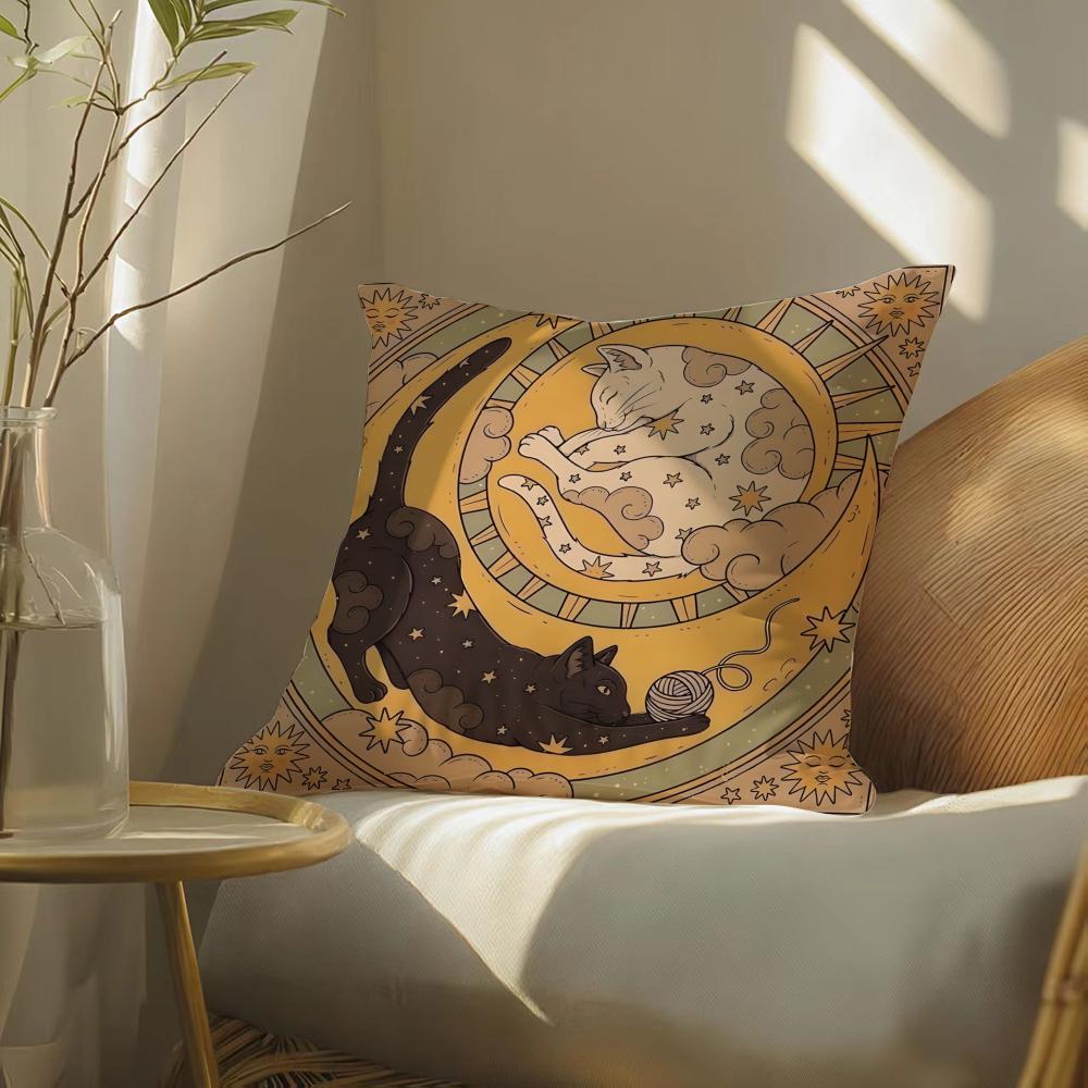 Illustration Of Diagonal Square Art Pillow Case Double-Sided Plush Sofa Cushion Covers Organic Breathable Invisible Zipper