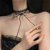 Women Black Lace Choker Necklace, Double Layer Bow Clavicle Chain, Fashion Summer Neck Jewelry