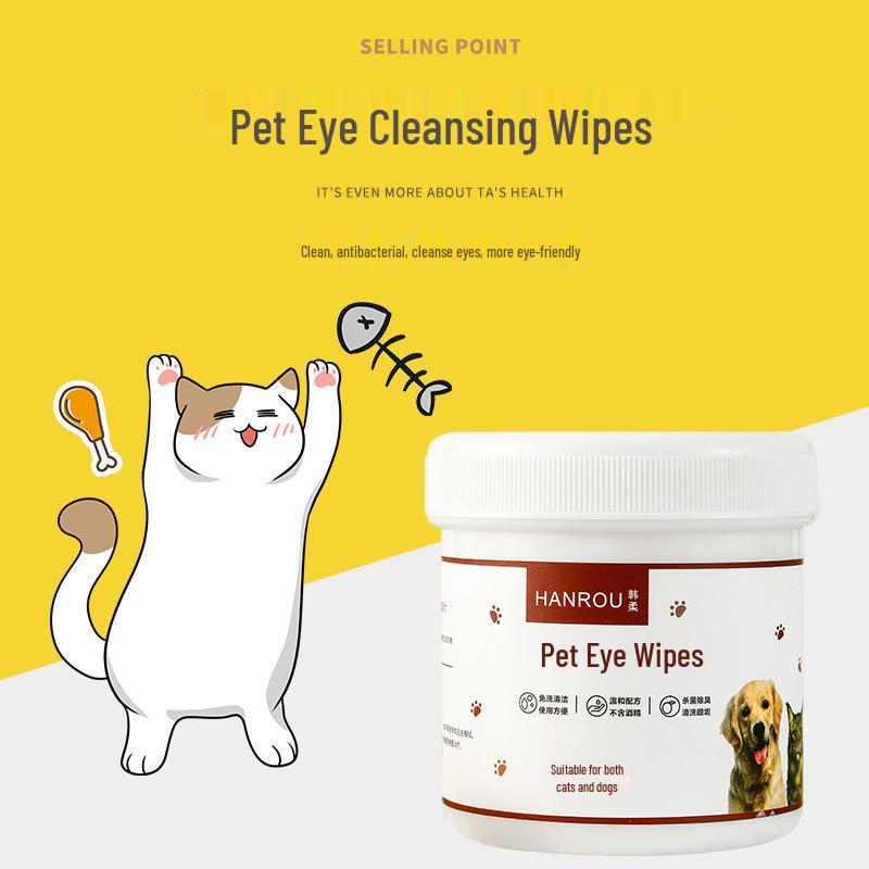 

Pet Eye Wipes: Disposable Tear Stain & Booger Cleaner for Dogs & Kittens