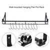 Metal Hanging Pan Pot Rack Wall Mounted with 10 Hook Holders Kitchen Storage Organizer