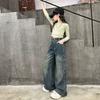 Girls Cargo Jeans Kids Wide-legged Denim Pants Teenagers Fashion Streetwear Loose Trousers Children Casual Clothes 5-12Y