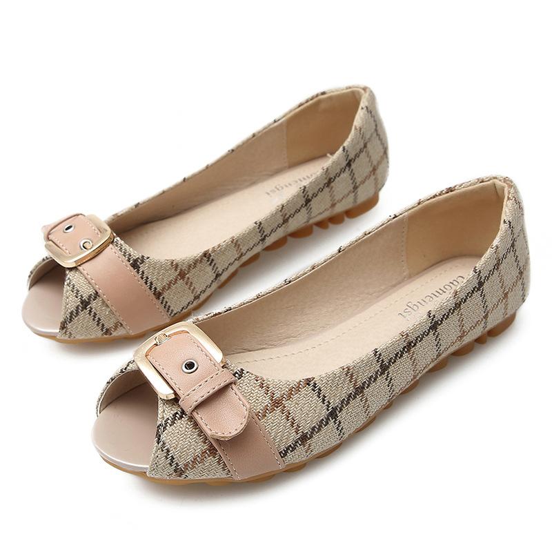 

U7 туфли-лодочки женские на плоской подошве с мелким вырезом на мягкой подошве с открытым носком туфли для мамы на одной педали ленивые большого размера женская обувь 33 абрикосовый