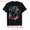 USA 4th Of July Black Patriotic American Labrador Retriever T Shirt Vintage Washed Slightly Stylish Breathable Stretched