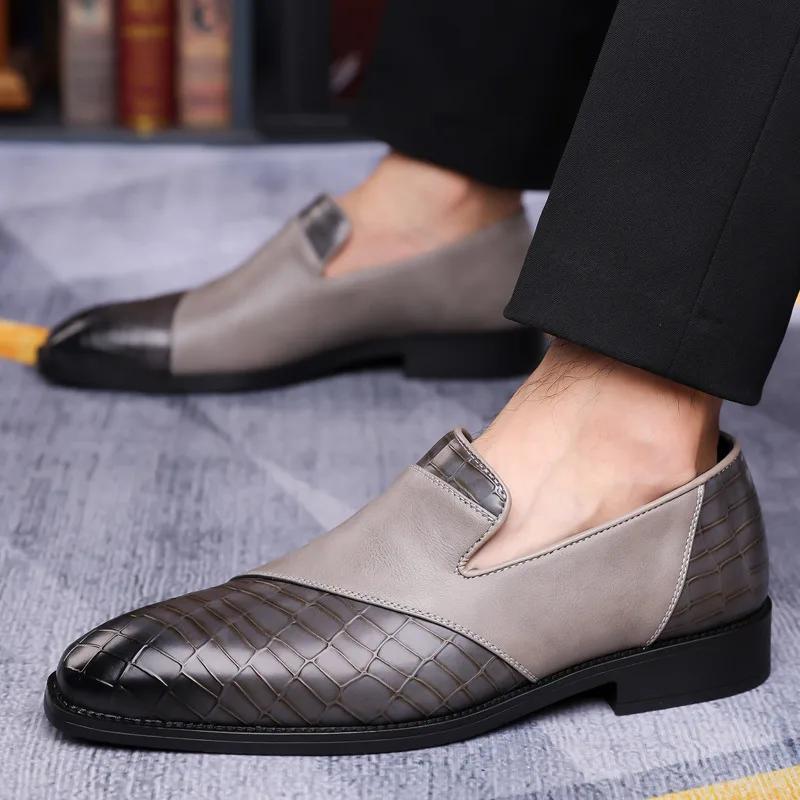 British Style Classic Social Shoe Male Pointed Toe Leather Mens Business Shoes Size 38-48 Slip-on Dress Shoes Man zapatos hombre