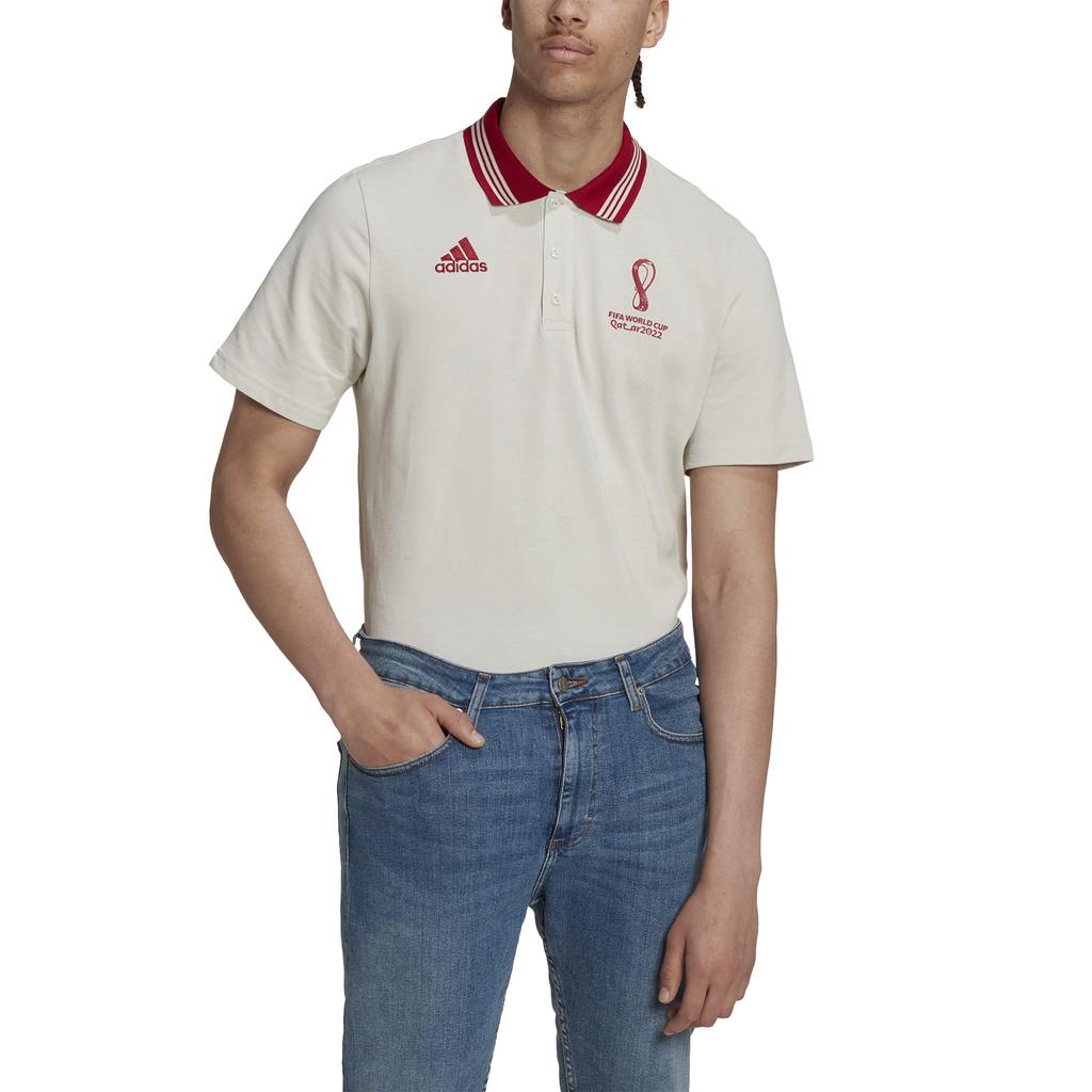 [Adidas] Fußball-Poloshirt FIFA Weltmeisterschaft 2022 (TM) Offizielles Emblem U1386 Herren Talkum (HD6371) S