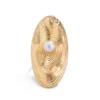 Exaggerated Metal Wind Pleated Imitation Pearl Ring, Personalized Sweet Line Open Ring