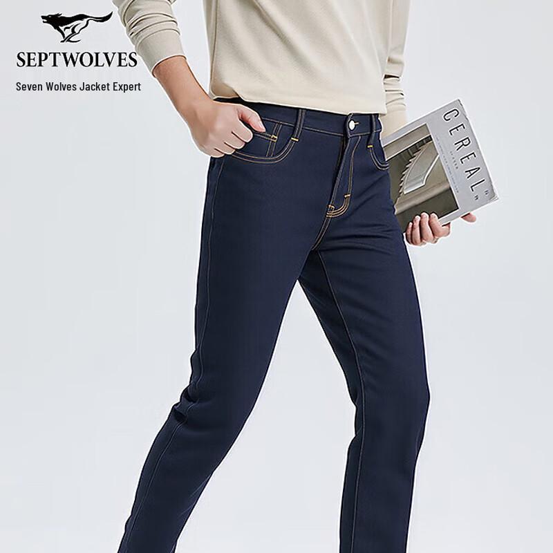 

Septwolves Men s Basic Stretch Straight-Leg Denim Jeans 35