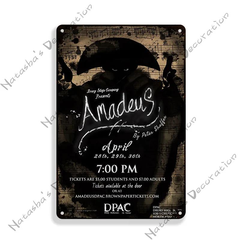 Movie Amadeus Vintage Poster Decorative Metal Sign Decorative Plate Bar Club Cafe Metal Plaque Cafe Wall Decor Industrial Decor