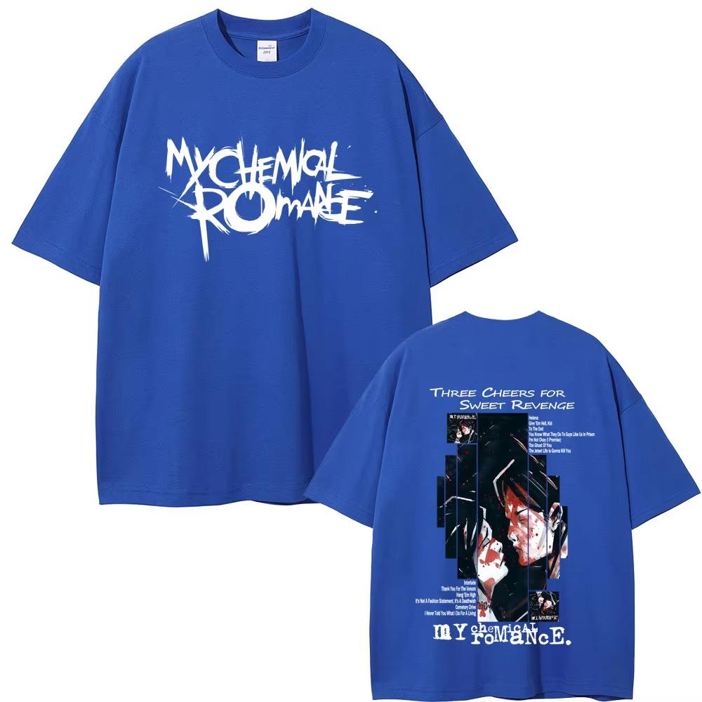 My Chemical Romance album graphics Cotton shirt Men Retro Fashion New Summer Hip hop unisex Short sleeve Loose Tshirt fan gift