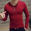 Cămăși cu mânecă lungă pentru bărbați Cămașă clasică Tricou subțire Topuri Tricou solid pentru sală de fitness ocazională