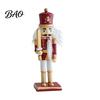 Solid Wood Holiday Gift Wooden Nutcracker Soldier Figurine, Handcrafted Christmas Tabletop Ornament Handmade Festive for Desk And Bookshelf