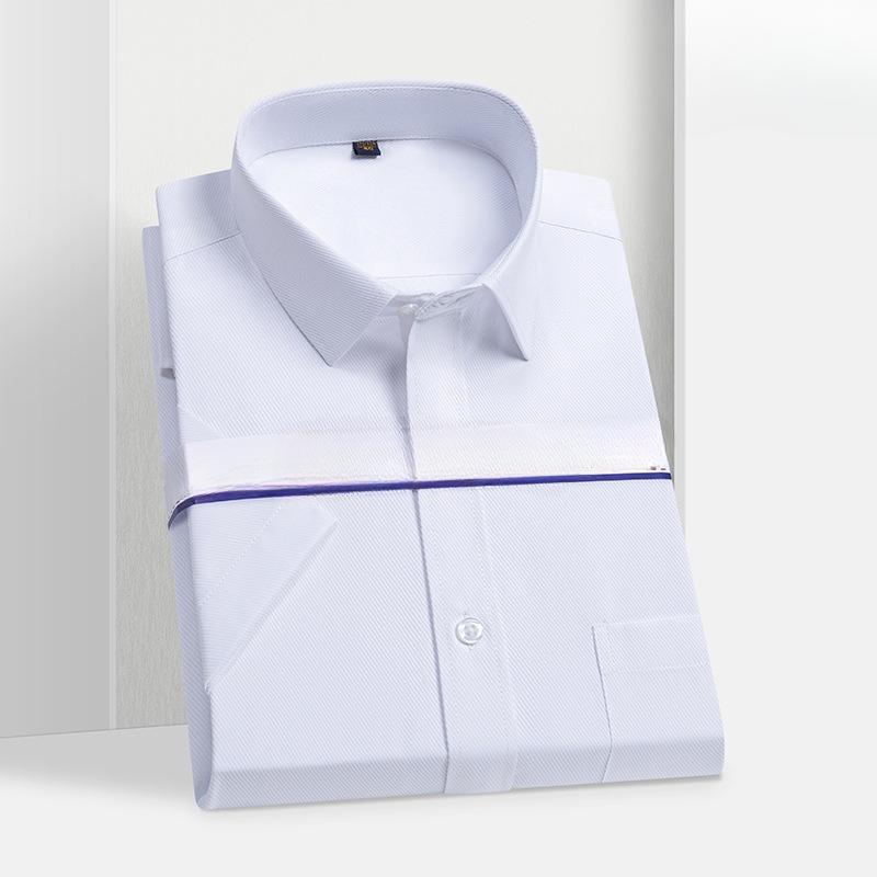 Summer Youth Men's Short Sleeved White Shirt Work Clothes Professional Work Casual Shirts Business Casual Formal Top