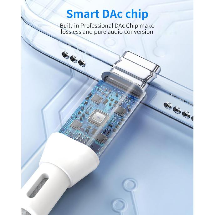 USB Type C to 3.5mm Headphone Jack Adapter(2 Park),Transparent USB C to Audio AUX Cable Dongle Cord Compatible with iPhone 15/16 pro max,Pixel 4 3 2