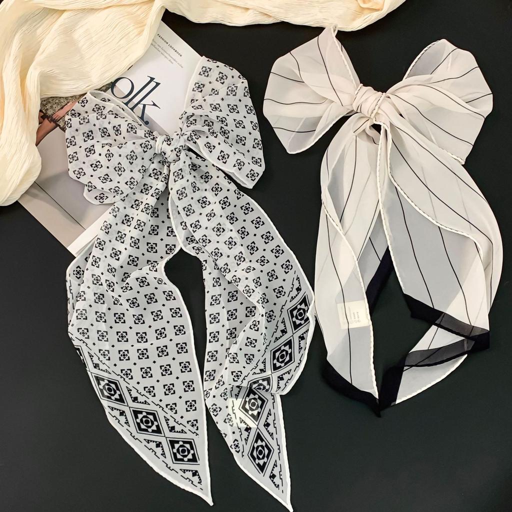 Scarf for Women Versatile Neck Flower Scarf Versatile Striped Headband Hairband Scarf