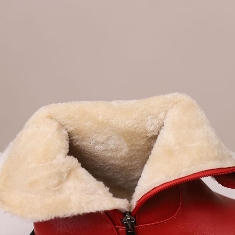 Women's low-heeled short boots autumn and winter new warm plush short boots versatile large-size short boots