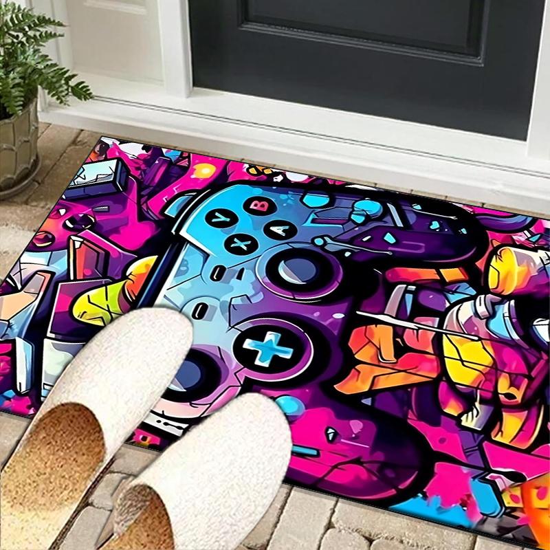 Colorful Gaming Controller Office Rug Chair Mat, Game Carpet, Suitable for Front Door, Bedroom, Living Room, Desk, Holiday Gift