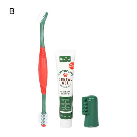 

1 комплект зубной щетки для домашних животных, уменьшающей зубной камень, для чистки полости рта, портативная зубная паста для домашних животных, собака