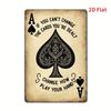 1Pc Iron Wall Art, "Ace of Spades" Playing Cards Design, Rustic Decor for Home Bar, Cafe - High-Quality Print for Room Decor