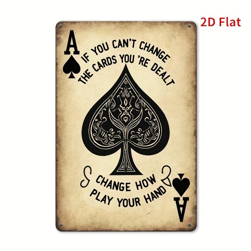 1Pc Iron Wall Art, "Ace of Spades" Playing Cards Design, Rustic Decor for Home Bar, Cafe - High-Quality Print for Room Decor