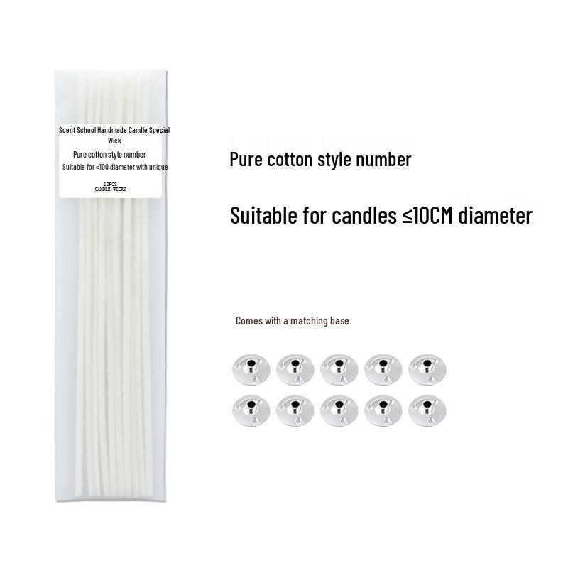 Smokeless Cotton Candle Wicks with Holders - DIY Handmade Over-Waxed Wicks