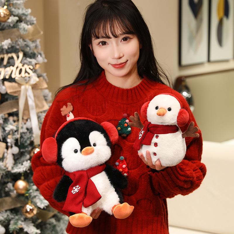 2028Cm Winter Series Plush Toy Snowman Penguin Plush Doll Soft Stuffed Animal Doll Festive Atmosphere Decor Kid Gift