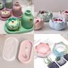Lotus Striped Vase Tray Silicone Mold Set Diy Epoxy Resin Plaster Mold For Flower Arrangement Aroma Clay Craft Home Decoration