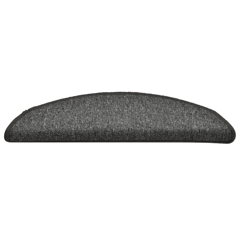 Step Mats 15 pcs 56 x 17 x 3 cm Dark Grey Semi Round