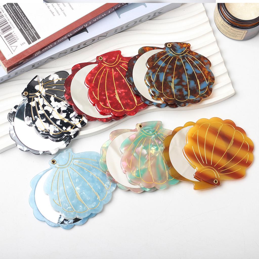 Acetate shell mirror European and American advanced carry-on mirror small fresh temperament