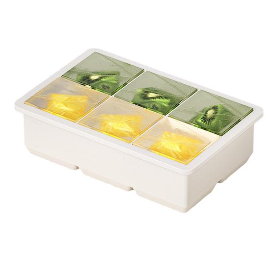 Square Silicone Ice Cube Tray with Lid  6-Cavity Easy Release Ice Cube Mold Stackable BPA-free Ice Cube Maker Dishwasher Safe Home Bar Essential