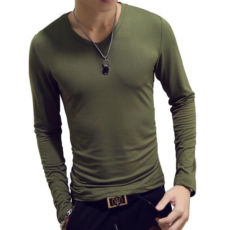 Men's Autumn Long Sleeve Slim Fit Crew Neck Quick Dry T-Shirt