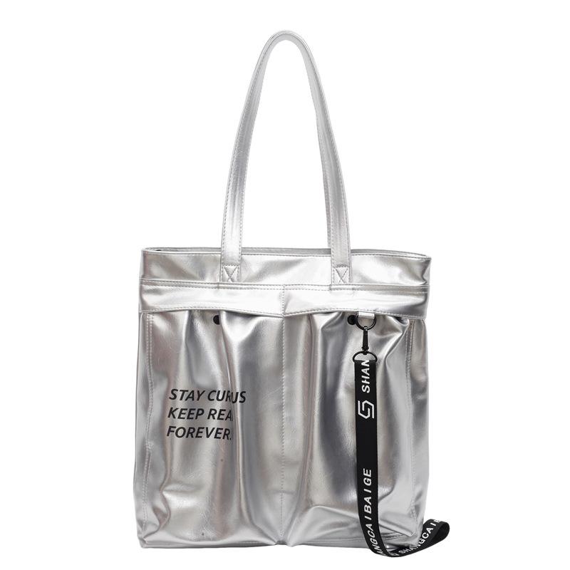 Oily leather bag women's large capacity 2025 new autumn and winter texture shoulder bag versatile and popular class commuter tote bag