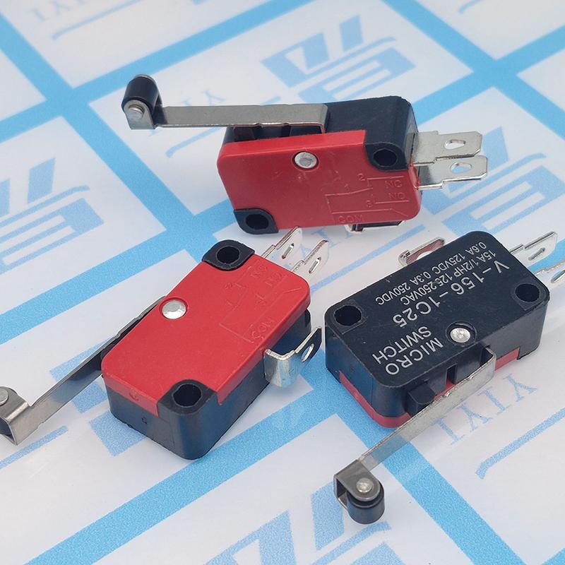 5pcs V-156-1C25 Micro Switch 16A 250VAC SPDT Momentary Travel Limit Switch 1NO1NC Lever Roller