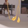 European & American Tassel Water Drop Necklace - Light Luxury Layered Design In Titanium Steel with 18K Gold Plating