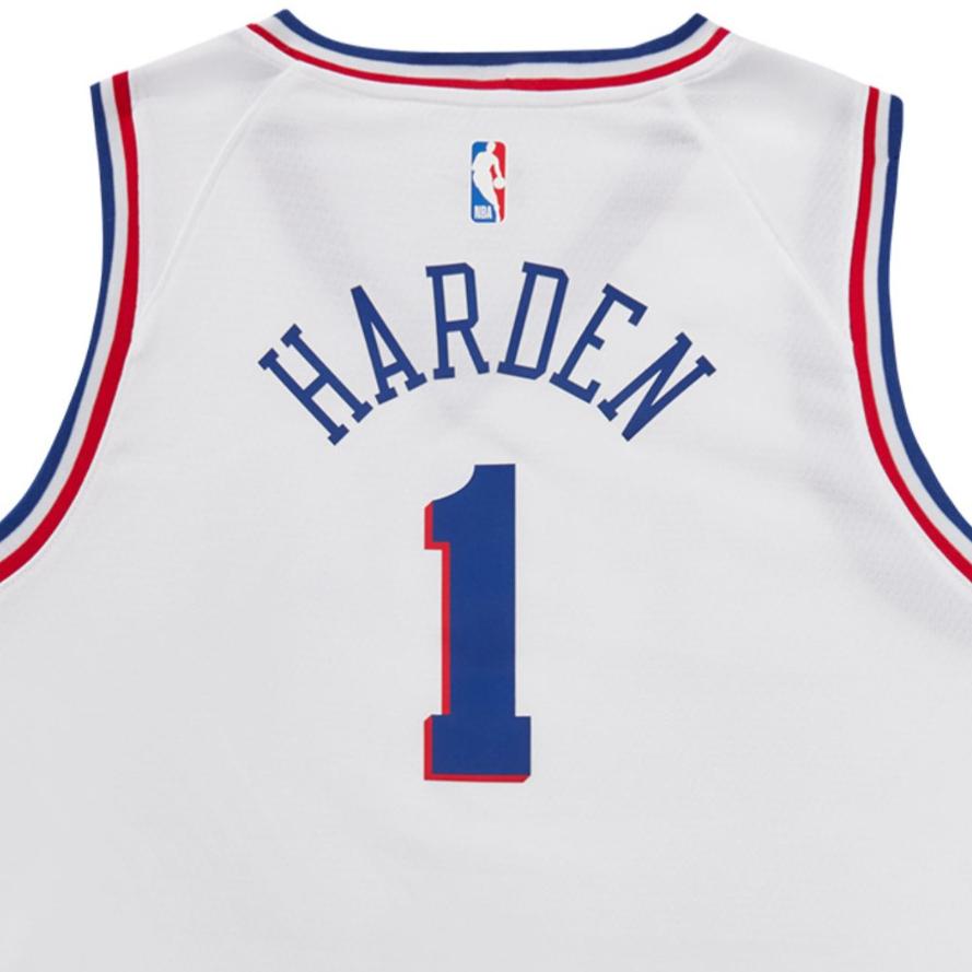 Nike Kids Philadelphia 76ers James Harden Letter Print Sleeveless Sports Basketball Jersey Kids Tops White 3Z2B7BZ1P-76RJH